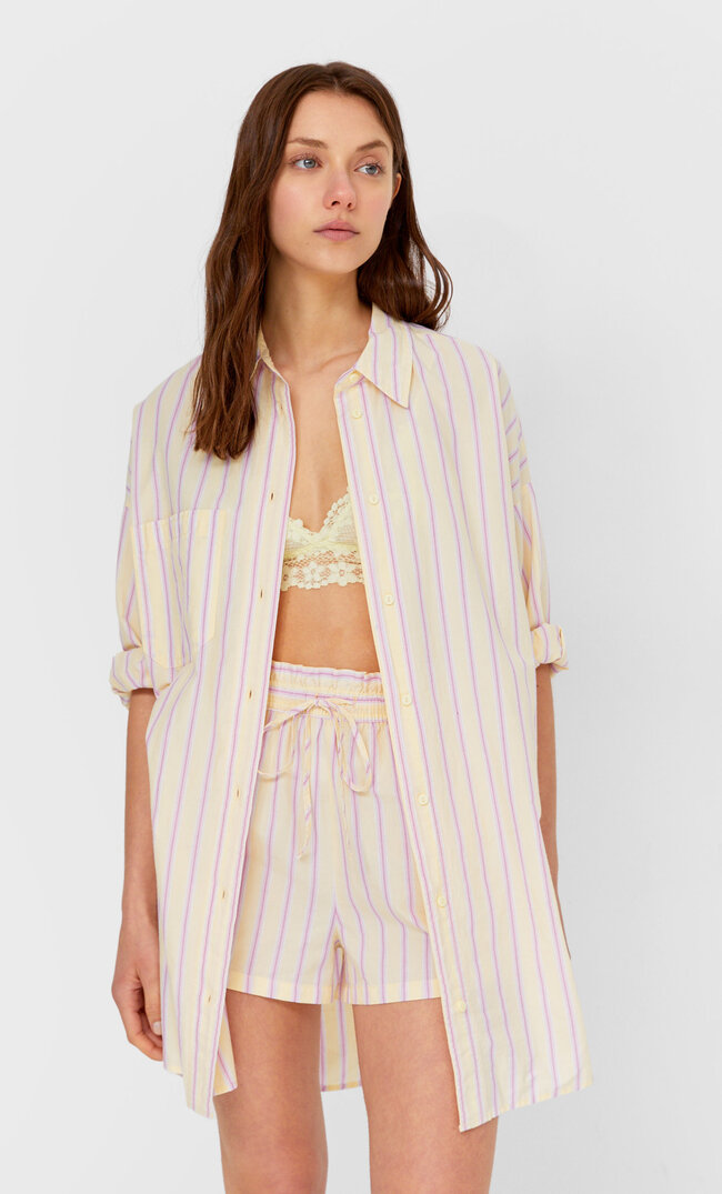 

Stradivarius Popelinhemd Im Oversize-Schnitt Multicolor Xs