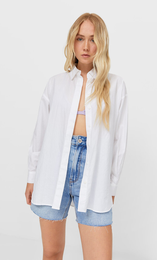 

Stradivarius Koszula Boyfriend Kobieta Biały L