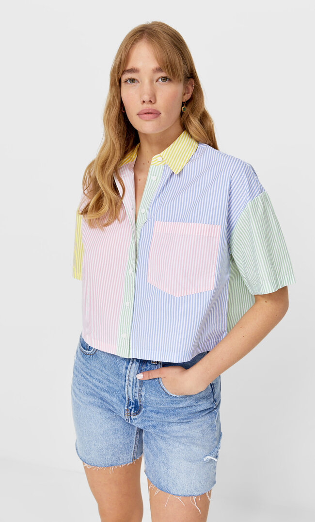 

Stradivarius Kurzärmeliges Hemd Multicolor M
