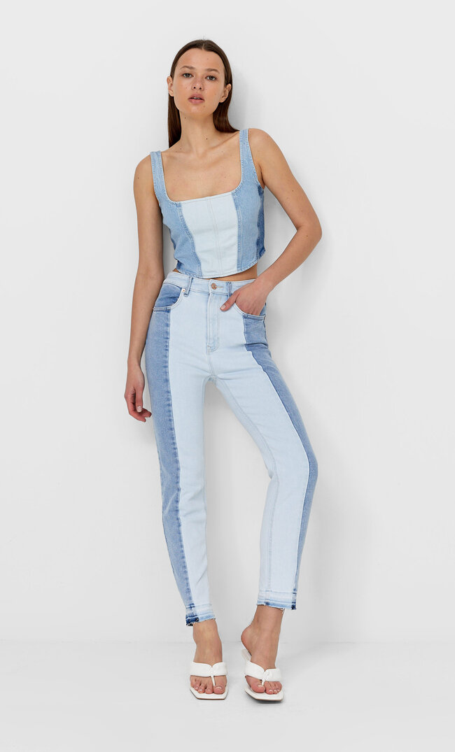 

Stradivarius Jeanstop Mix & Match Helles Denim M
