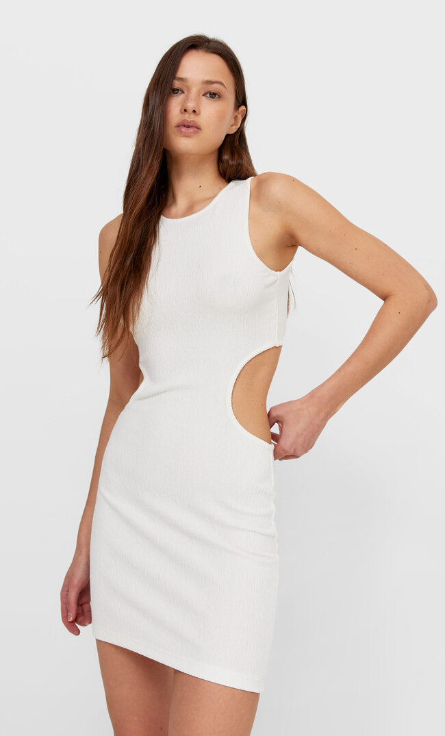 

Stradivarius Kurzes Kleid Mit Cut-Outs Ecru Xl