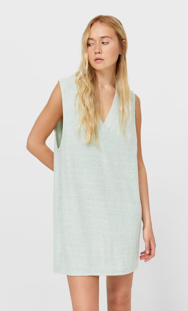 Stradivarius Elegantes Blazerkleid Aquamarin S