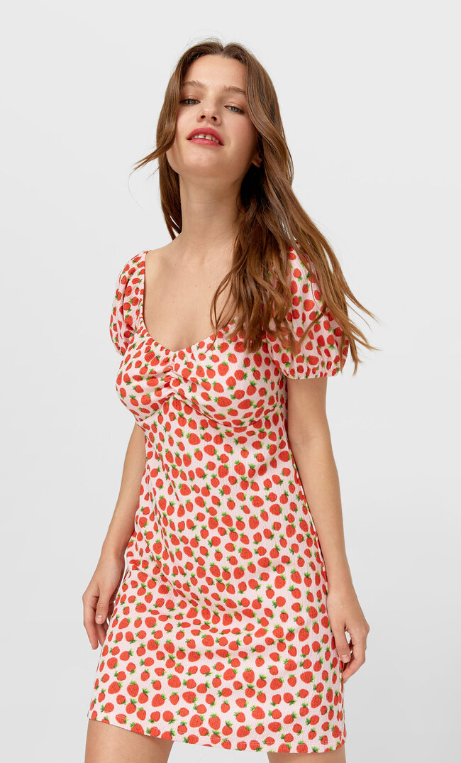 

Stradivarius Kleid Mit V-Ausschnitt Pastellrosa Xl