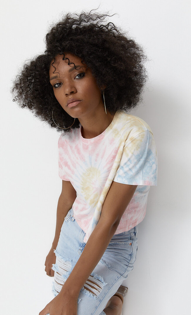 

Stradivarius Krótki Top We Wzór Tie-Dye Kobieta Multicolor Xs