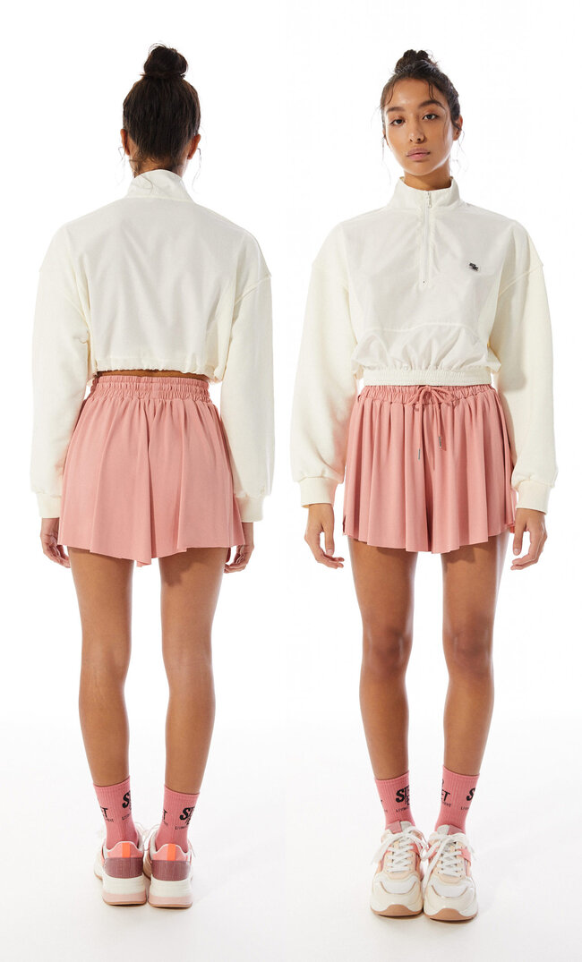 

Stradivarius Bluza Sportowa Z Dwóch Materiałów Kobieta Waniliowy M