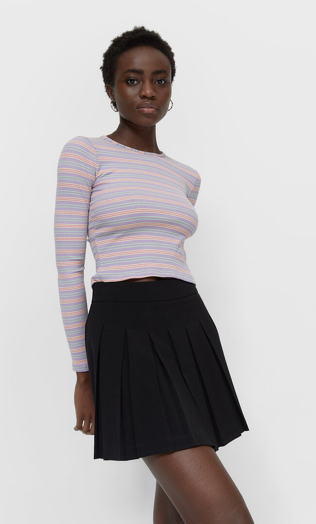 

Stradivarius Gestreiftes Shirt Lila L