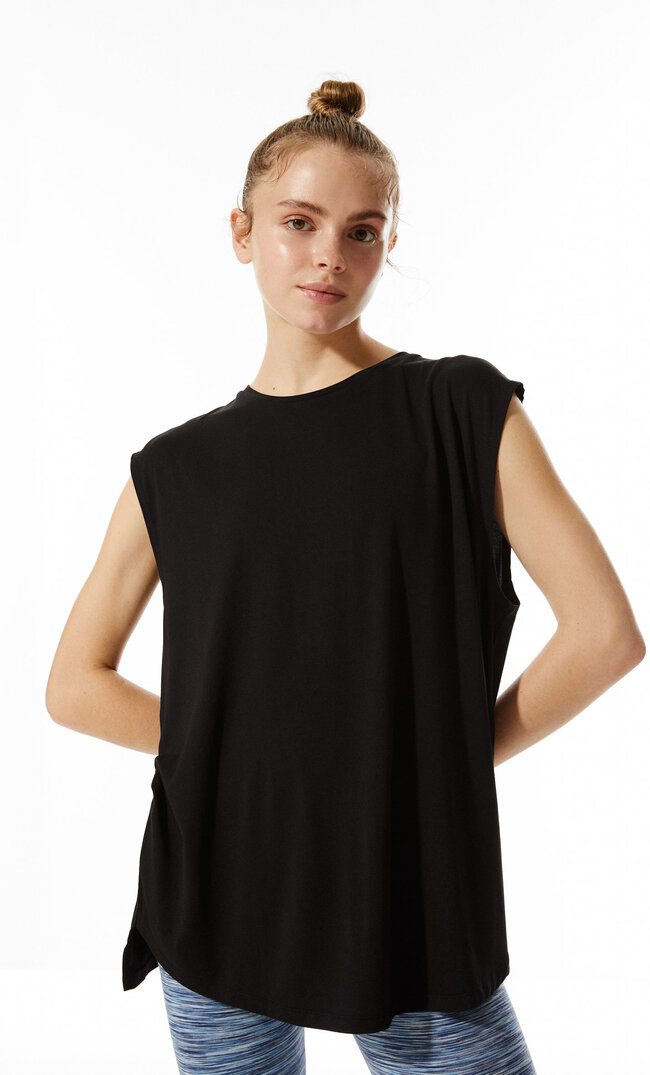 

Stradivarius Shirt Aus Cupro Schwarz L