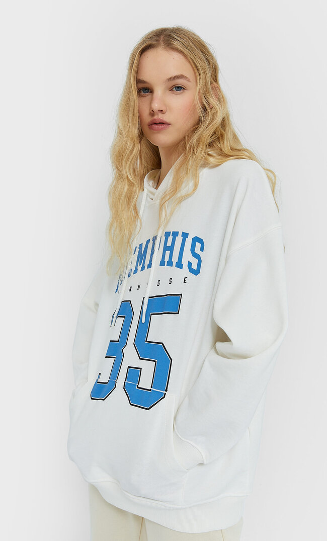 

Stradivarius Bluza Oversize Kobieta Ecru Xl