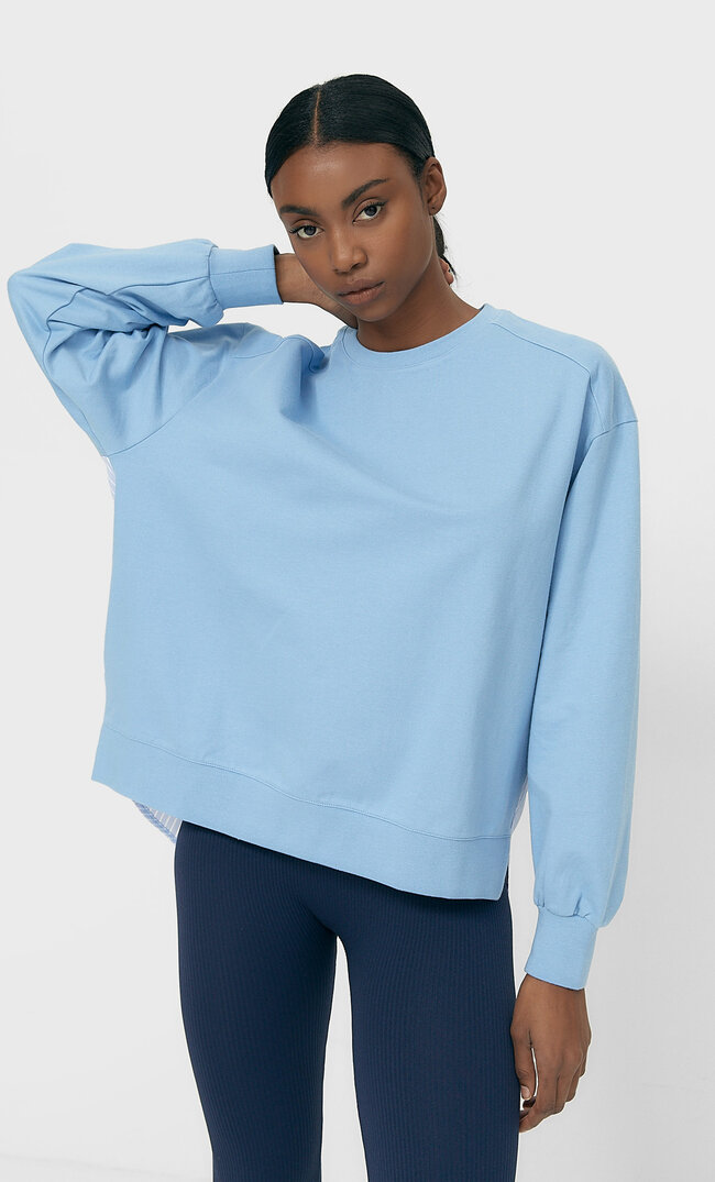 

Stradivarius Shirt Aus Zweierlei Popelin Himmelblau S