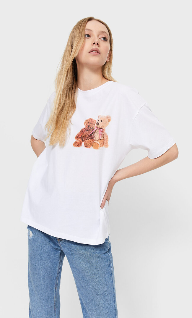 

Stradivarius T-Shirt Mit Bär Valentinstag Weiß Xl