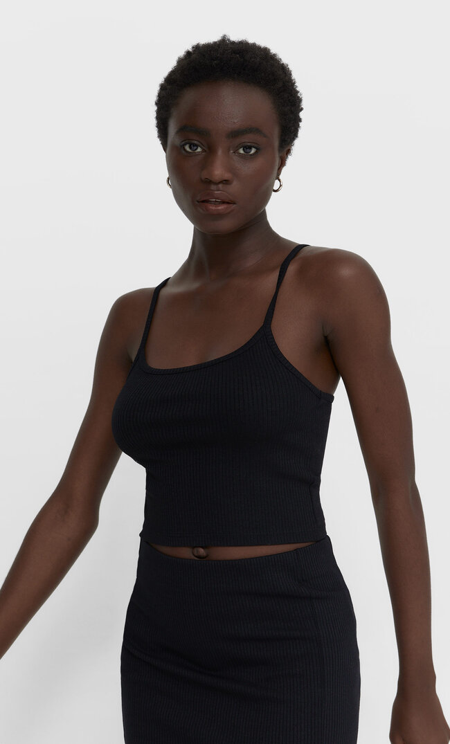 

Stradivarius Trägertop Schwarz L