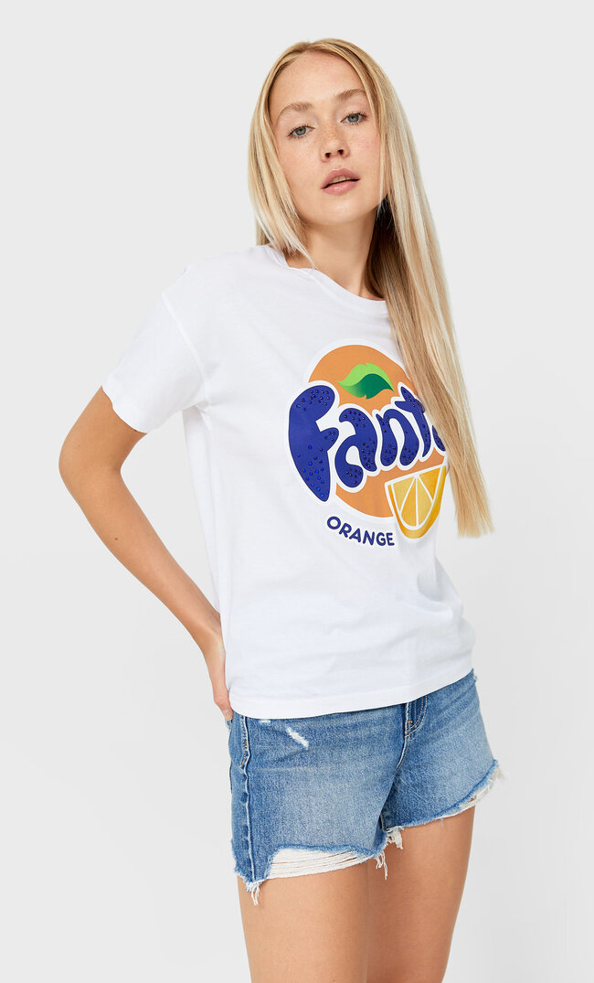 

Stradivarius T-Shirt Fanta Weiß S