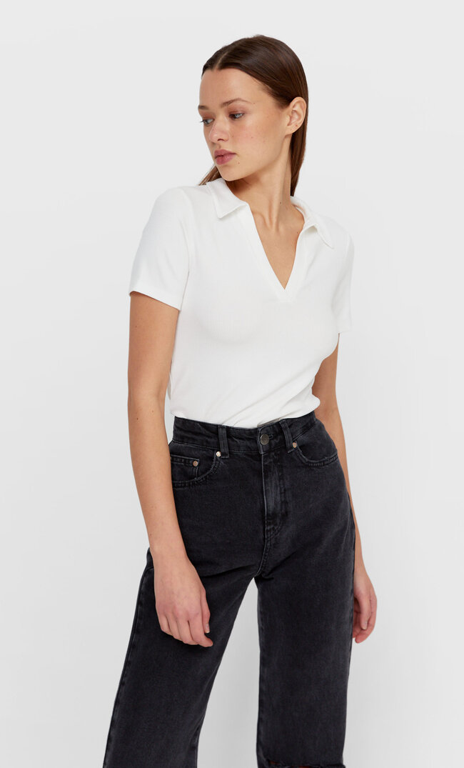 

Stradivarius Koszulka Polo Kobieta Ecru Xs