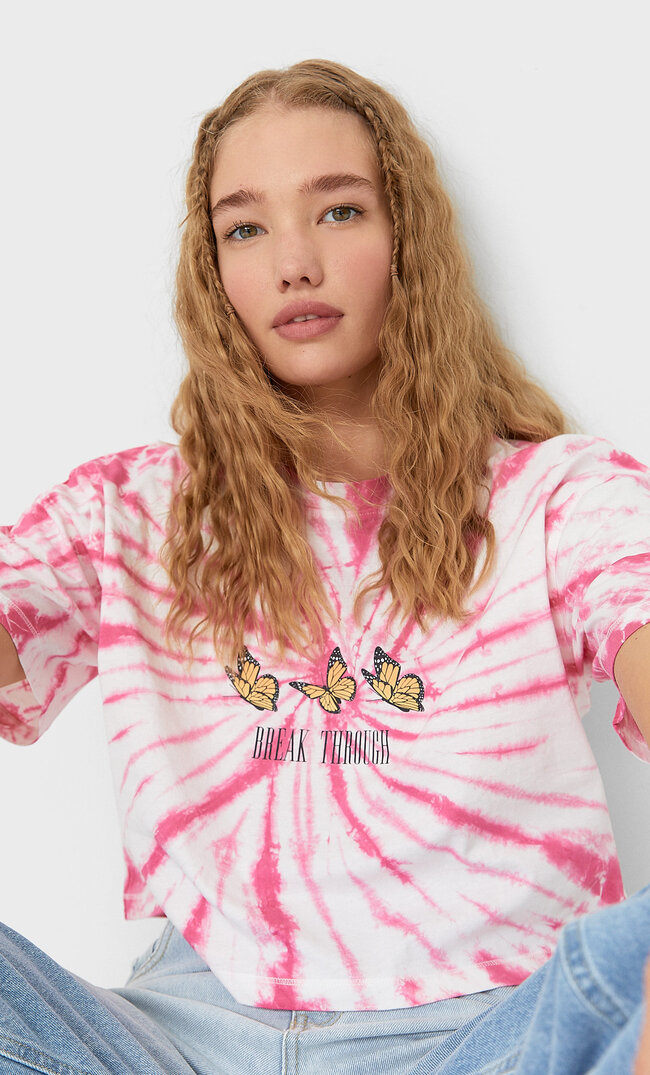 

Stradivarius Cropped-Shirt Im Oversize-Look Fuchsia L