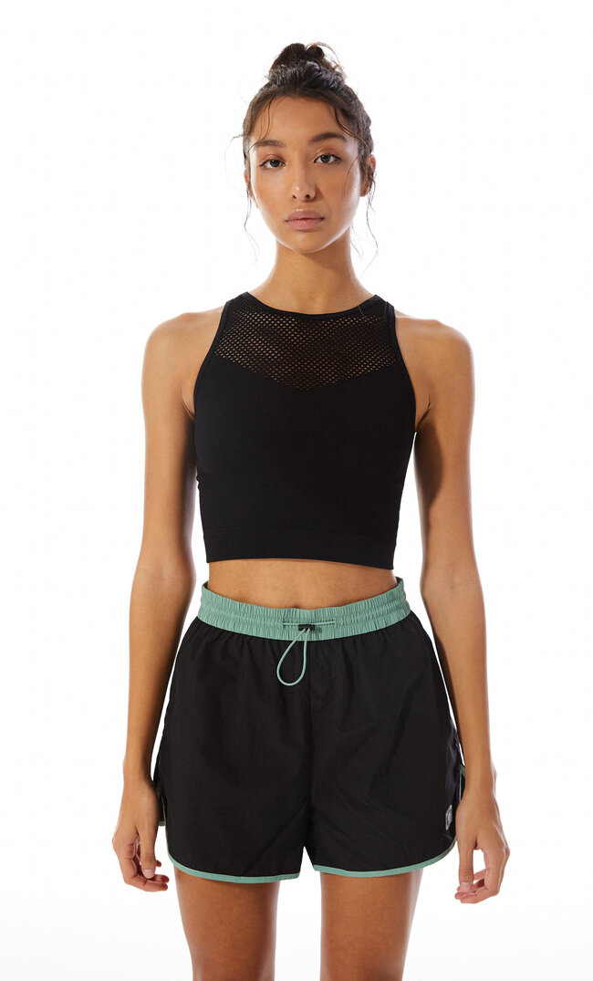 

Stradivarius Sportowy Top Z Siateczką Kobieta Czarny M