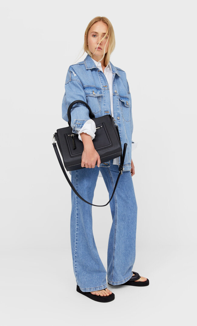 

Stradivarius Torebka Tote Z Suwakiem Kobieta Czarny 103