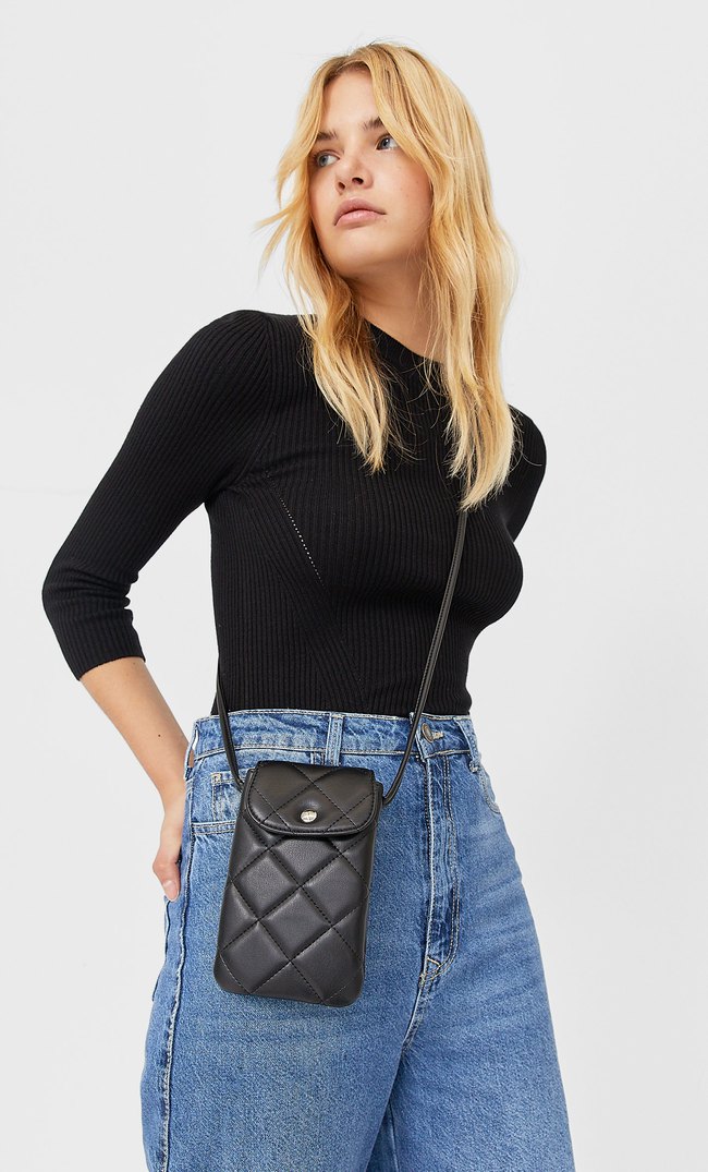 

Stradivarius Pikowana Torebka Na Smartfona Kobieta Czarny 103