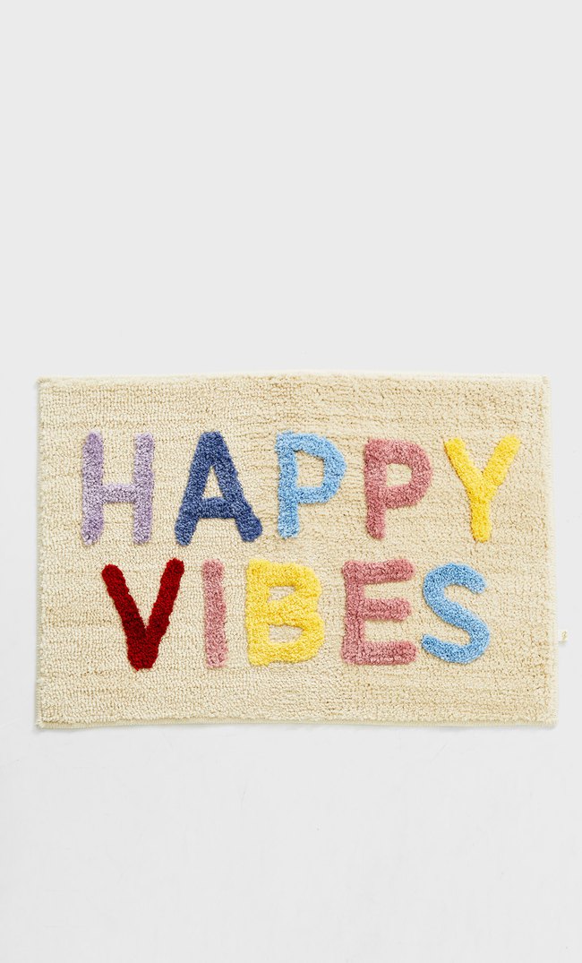 

Stradivarius Dywanik „Happy Vibes” Kobieta Ecru 103