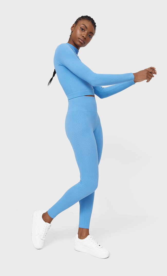 

Stradivarius Bezszwowe Legginsy Kobieta Niebieski M