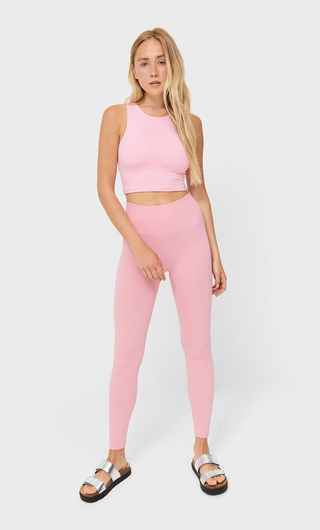 

Stradivarius Nahtlose Leggins Kaugummirosa M