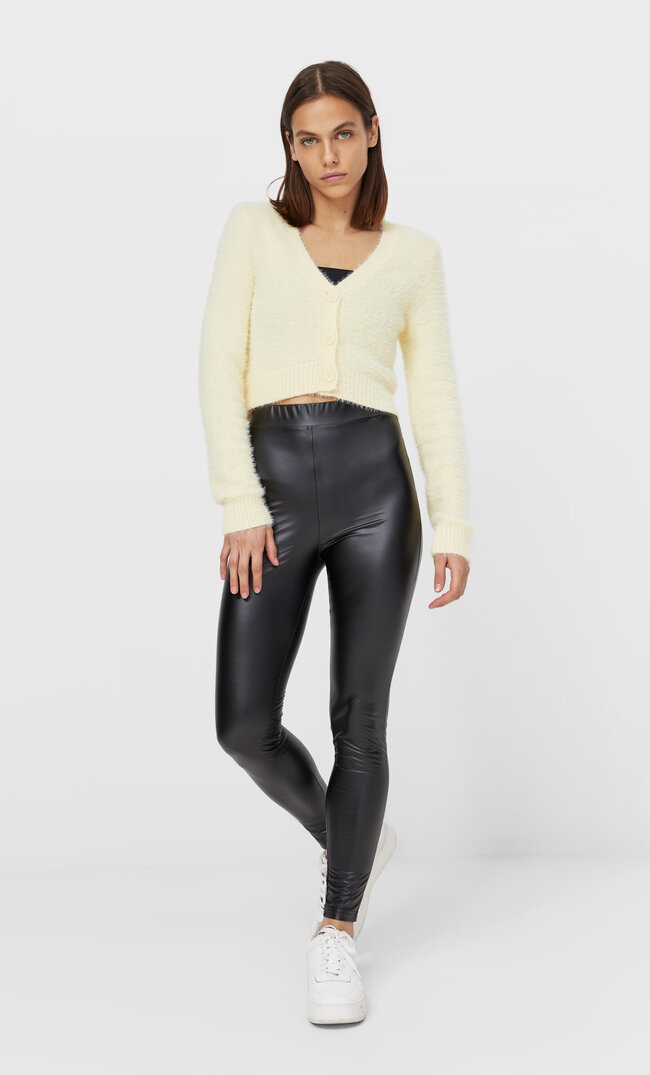 

Stradivarius Legginsy Ze Sztucznej Skóry Kobieta Czarny L