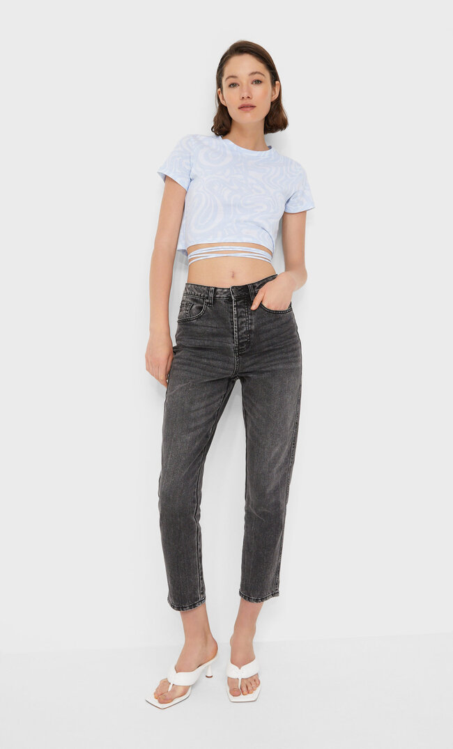 

Stradivarius Jeansy Mom Fit Kobieta Ciemnoszary 36