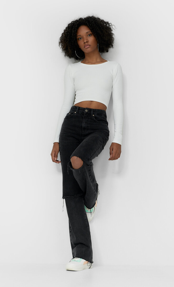 stradivarius long straight fit jeans