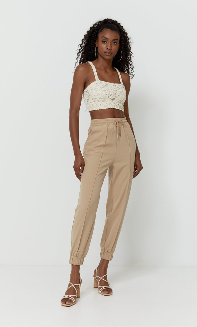 

Stradivarius Spodnie Jogger O Eleganckim Fasonie Kobieta Szary Xl