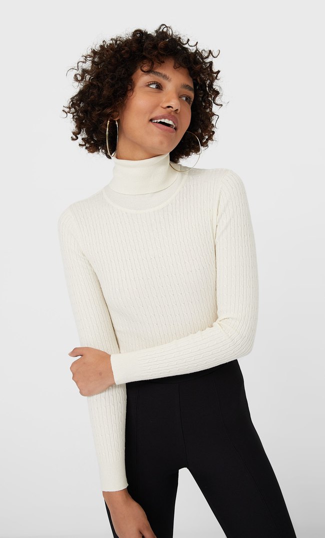 

Stradivarius Sweter Z Półgolfem Kobieta Waniliowy Xs