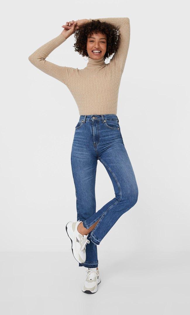 

Stradivarius Sweter Z Półgolfem Kobieta Jasnobeżowy Xl