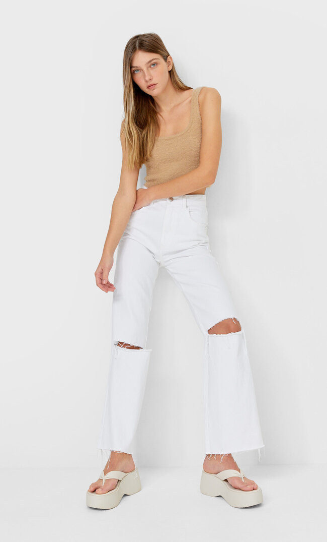 

Stradivarius Weiches Top Beige Xs