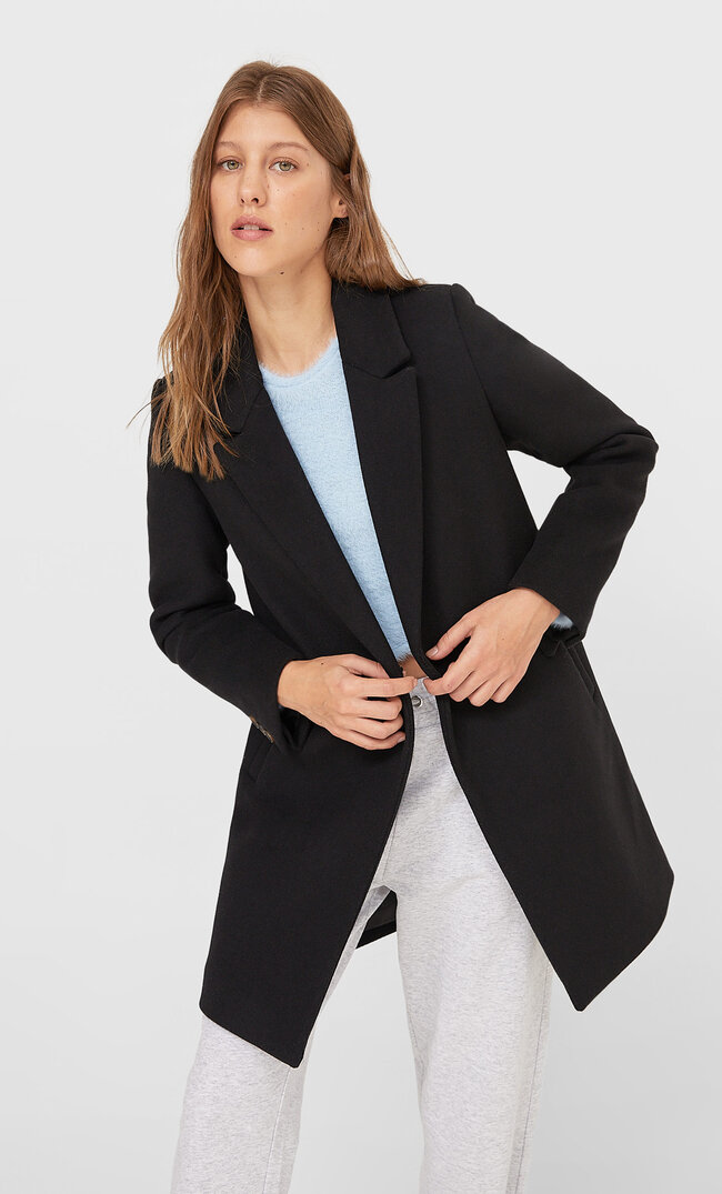 

Stradivarius Płaszcz Basic Kobieta Czarny L