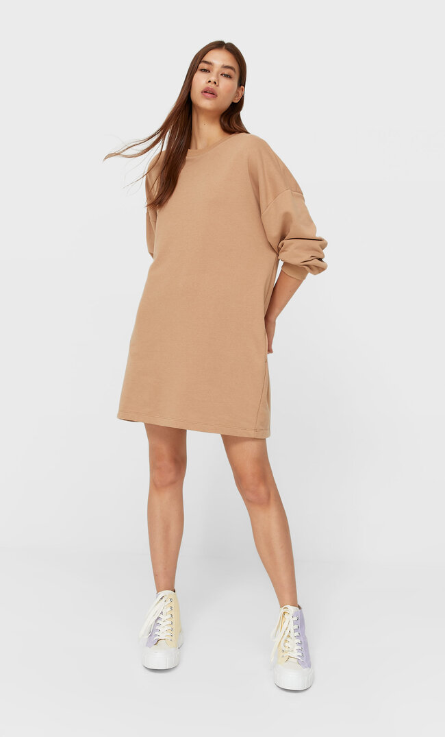 

Stradivarius Jerseykleid Steingrau S