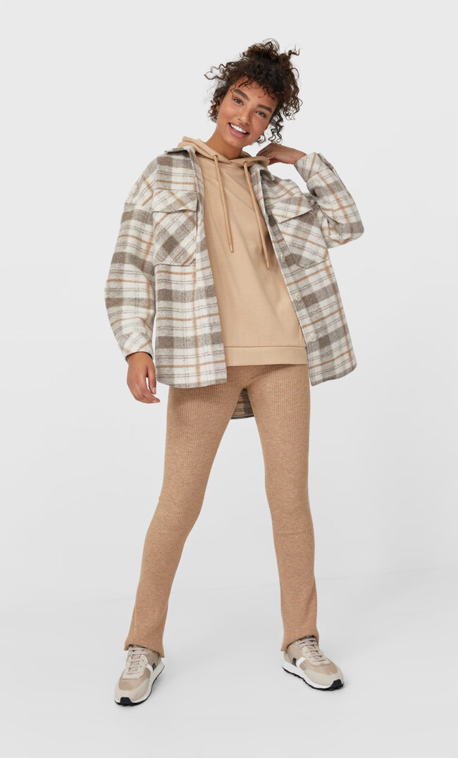 

Stradivarius Bluza Basic Z Kapturem Kobieta Szary L