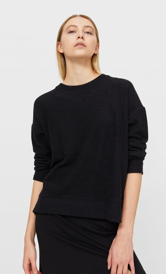 

Stradivarius Bluza Z Miękkiej W Dotyku Tkaniny Kobieta Czarny Xs