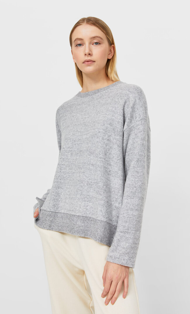 

Stradivarius Bluza Z Miękkiej W Dotyku Tkaniny Kobieta Popielaty M