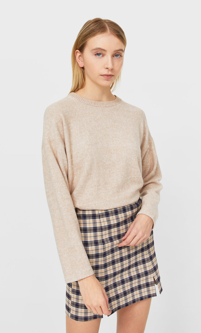 

Stradivarius Bluza Z Miękkiej W Dotyku Tkaniny Kobieta Beżowy M