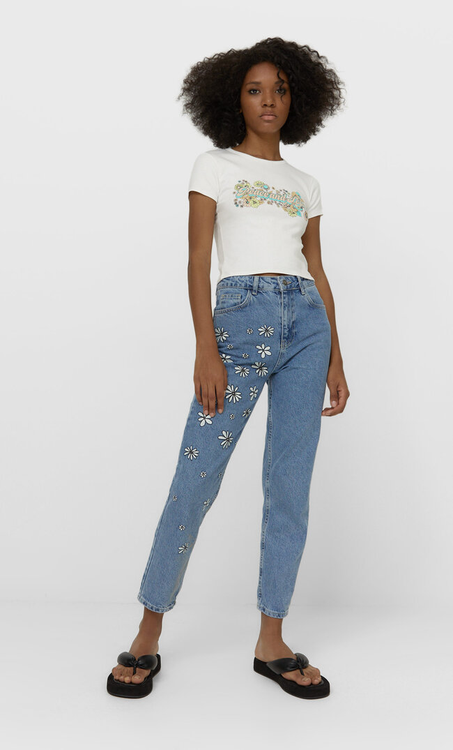 

Stradivarius Shirt Mit Print 70‘S Ecru Xl