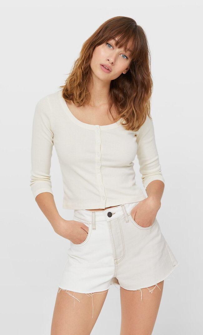

Stradivarius Cardigan Mit Patentmuster Vanille L