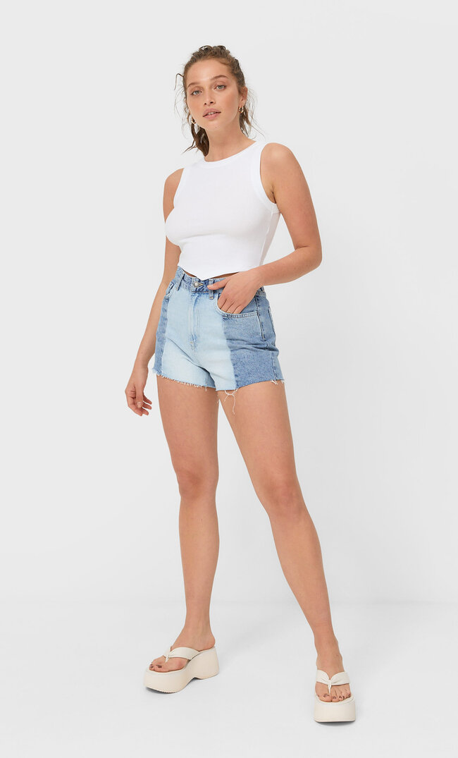 

Stradivarius Tuch-Shirt Mit Racerback Weiß M