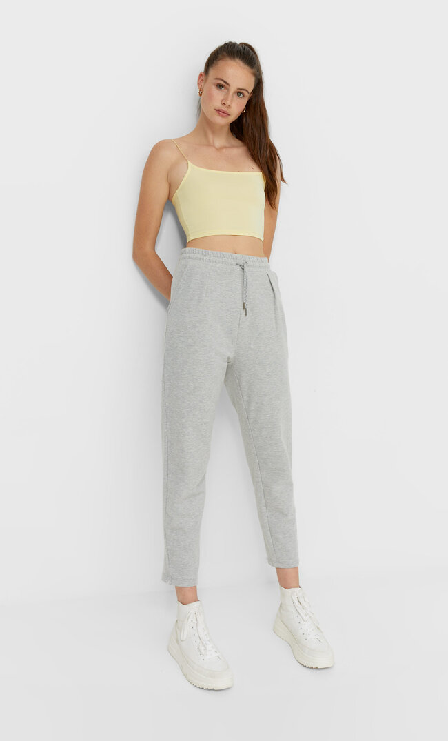 

Stradivarius Joggerhose Mit Kordelzug Grau Melange S