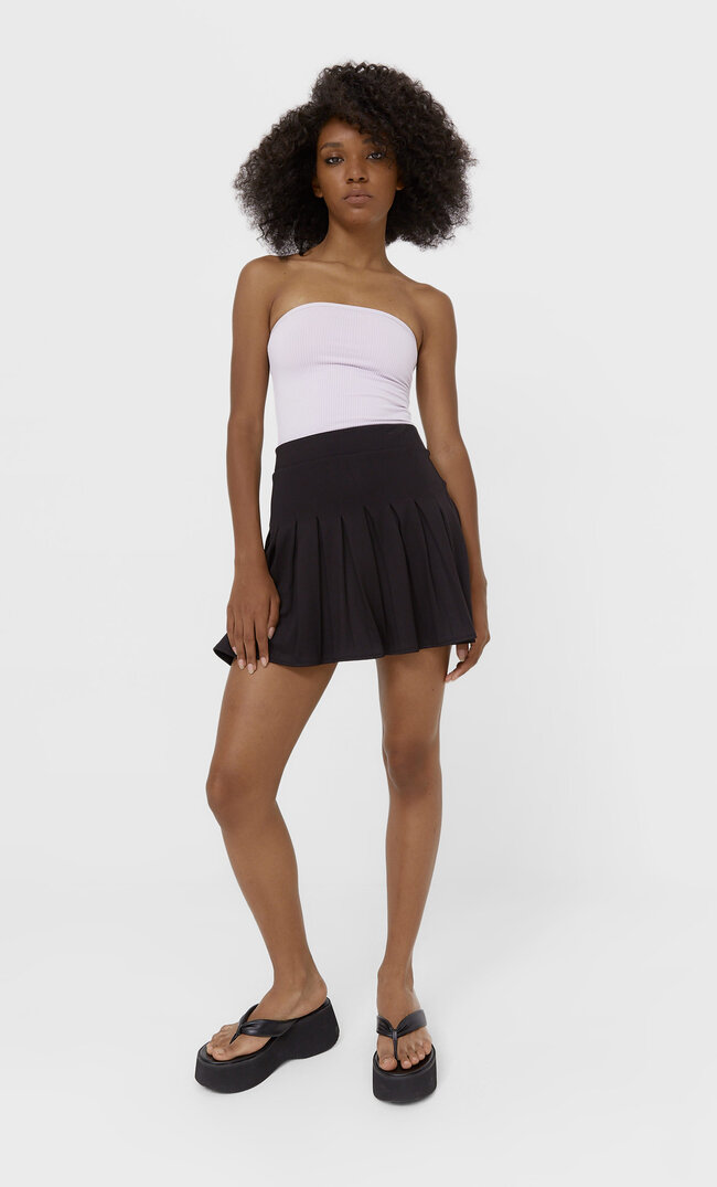 

Stradivarius Kellerfaltenrock Schwarz Xl