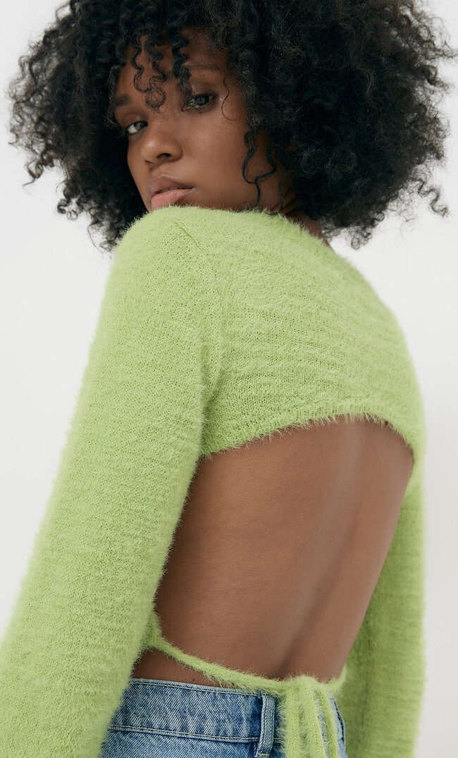 

Stradivarius Weicher Pullover Mit Modischem Rücken Aquamarin Xl