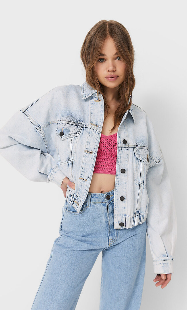 

Stradivarius Krótka Kurtka Jeansowa Kobieta Denimowy Xs