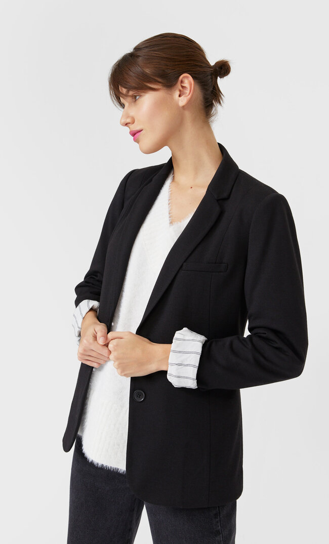 

Stradivarius Dzianinowa Marynarka Basic Kobieta Czarny Xl