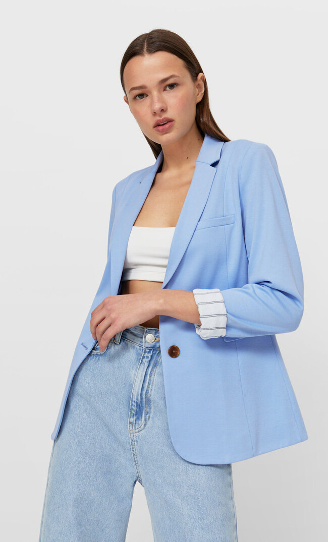 

Stradivarius Marynarka Basic Kobieta Błękitny L
