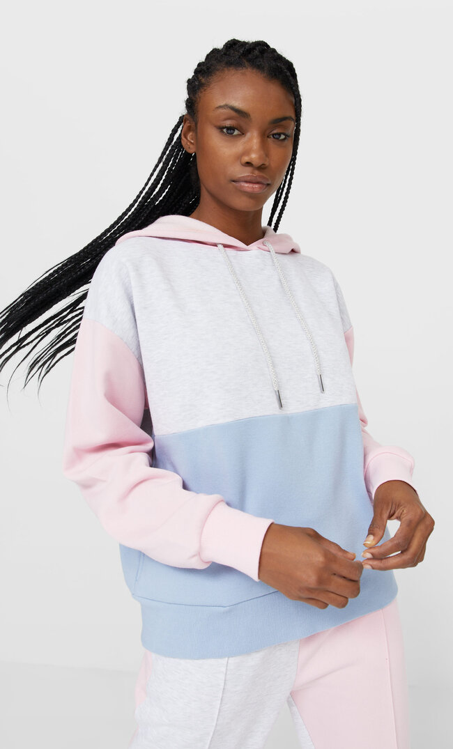 

Stradivarius Bluza Z Kolorowymi Panelami Kobieta Popielaty S