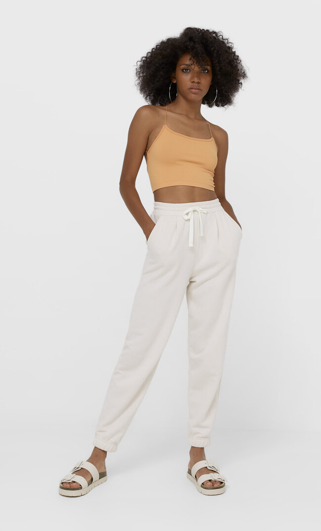 Stradivarius Jogger Im Slouchy-Fit Beige Xs