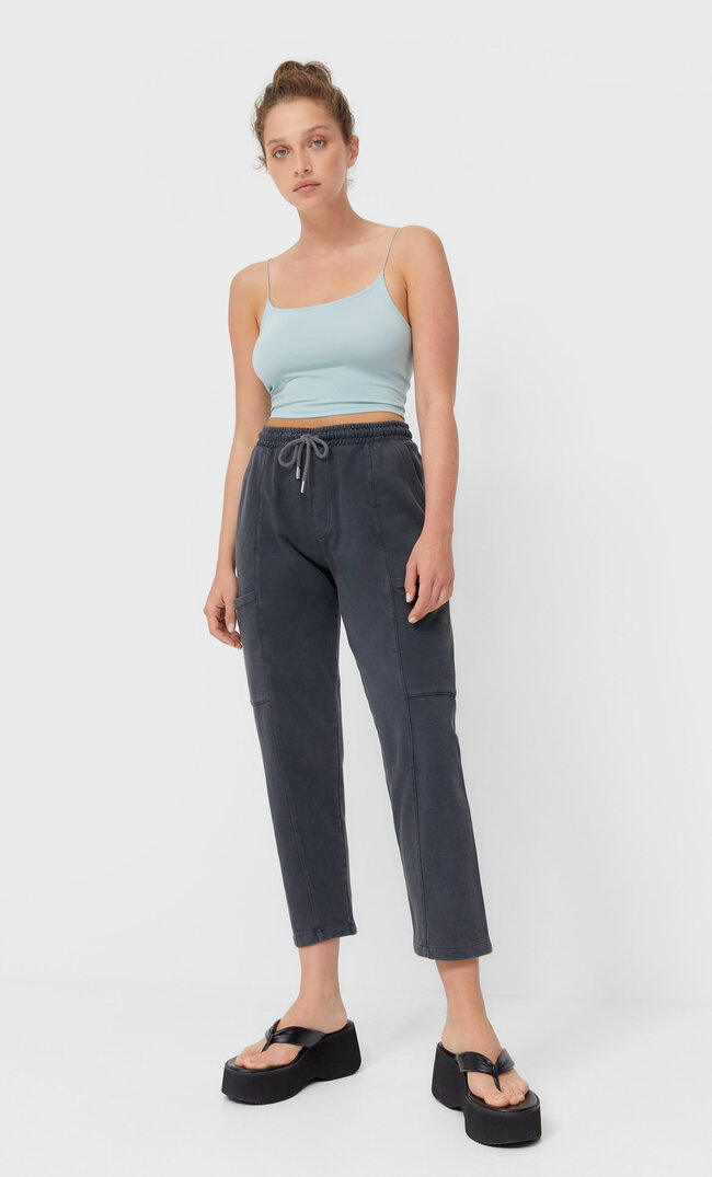 

Stradivarius Jogger Im Acid-Wash Schwarz M
