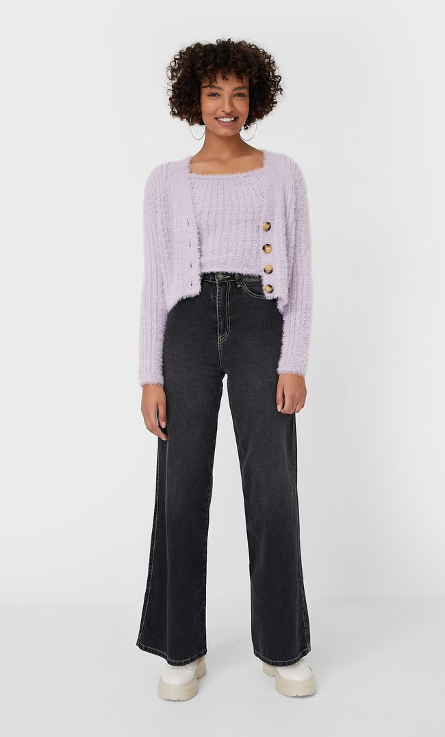 

Stradivarius Weicher Cardigan Malvenfarben M